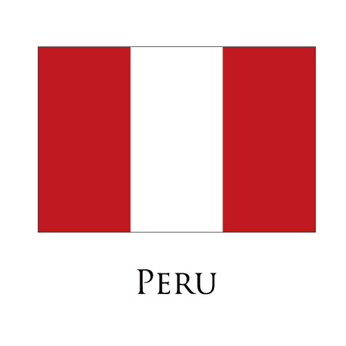 Peru flag logo iron on paper